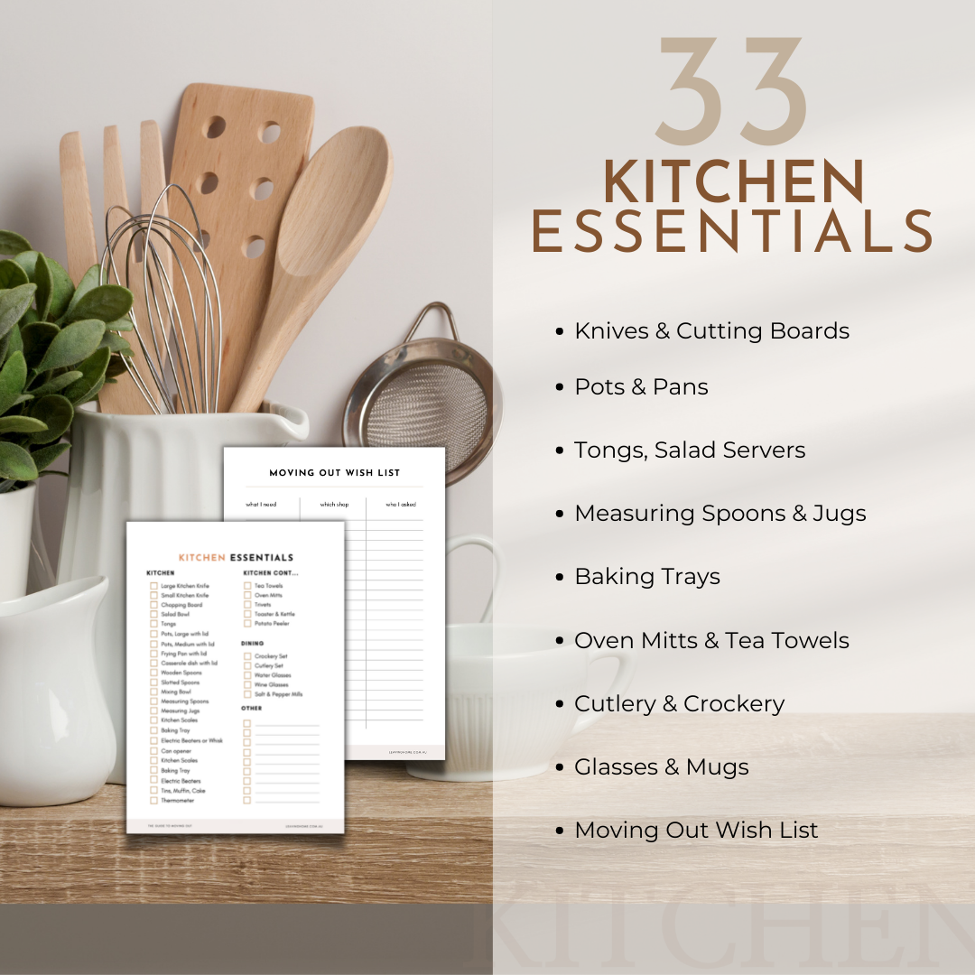 Kitchen Essentials Checklist MOVING OUT?